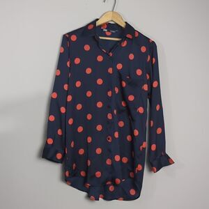 Zara polkadot blouse black and red size xs